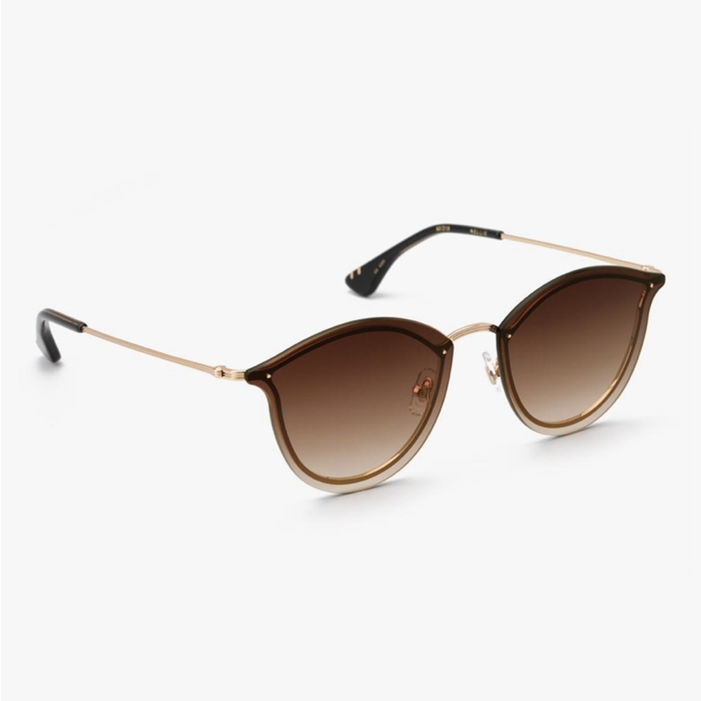 KREWE Nellie Style Gold and Brown Sunglasses - Picture 3 of 16